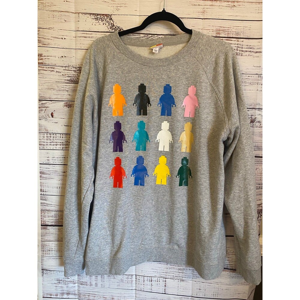 Lego Collection x Target Sweatshirt Men's size large Minifigures Graphic Gray